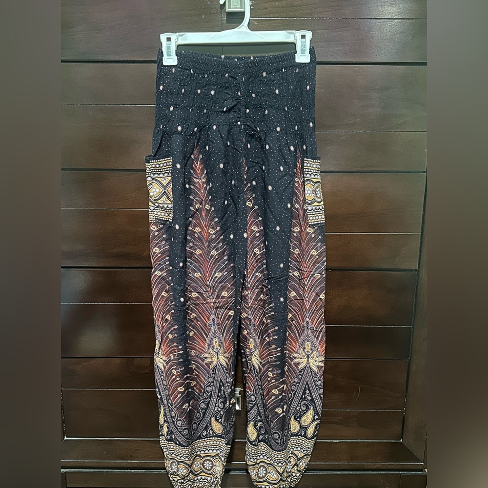 Bohemian Black and Brown Women's Pants